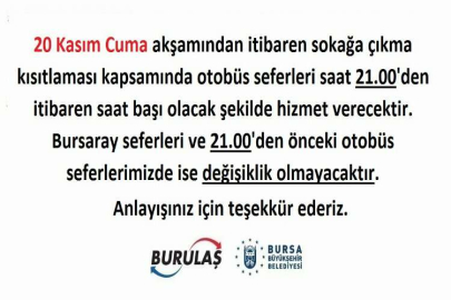 Bursa'da otobüs ve metro seferleri için açıklama